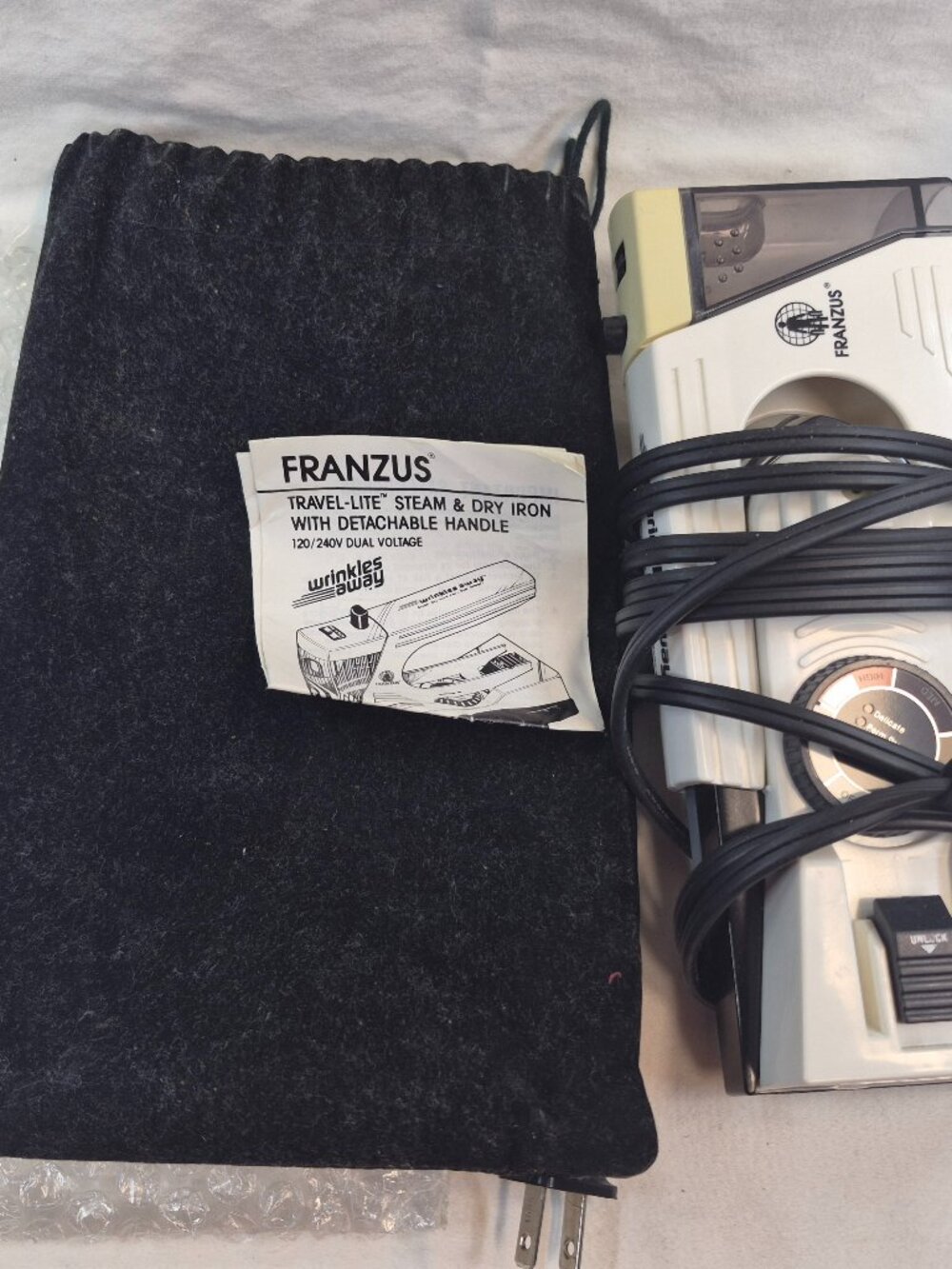 Vintage Franzus LT-10 Travel-Lite Steam & Dry Iron โ Dual Voltage